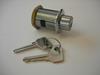 Chrome outside door push button and key. Diameter of threaded barrel "body" below  car door face: 28mm.